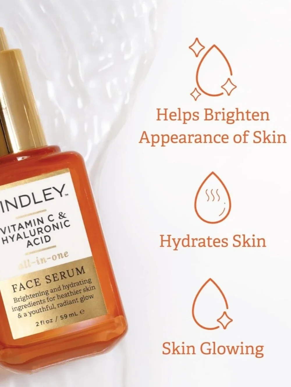 Findley Vitamin C & Hyaluronic Acid All In One Facial Serum. NIB. Unisex.